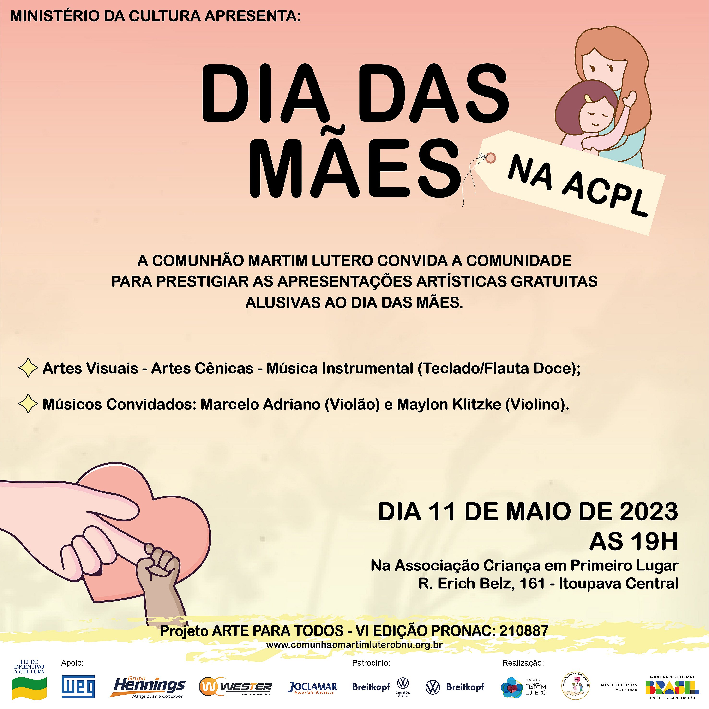 Convite 1º Mostra Cultural Dia Das Mães Na Acpl Projeto Arte Para Todos Vi Edição 3492